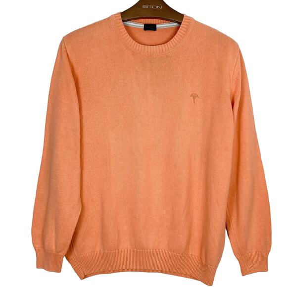 NWOT JOOP! Sweater 56/US XL Orange Logo Embroidery Crewneck Long Sleeve Cotton - Picture 1 of 8